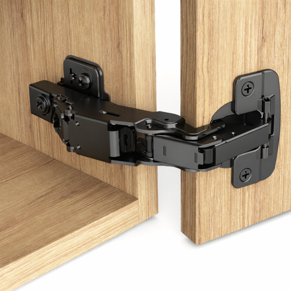 Premio, (DTC), 155 Deg. Cam-adjustable Anyway Snap-on Soft-close Hinge, Full Overlay, 48CC, Titanium Black