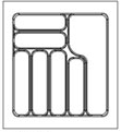 Cutlery Tray For Ultra Slim Drawers, To Suit Drawers 400-900mm Wide, Reinforced Plastic, Dark Grey