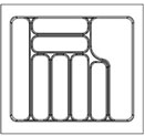 Cutlery Tray For Ultra Slim Drawers, To Suit Drawers 400-900mm Wide, Reinforced Plastic, Dark Grey