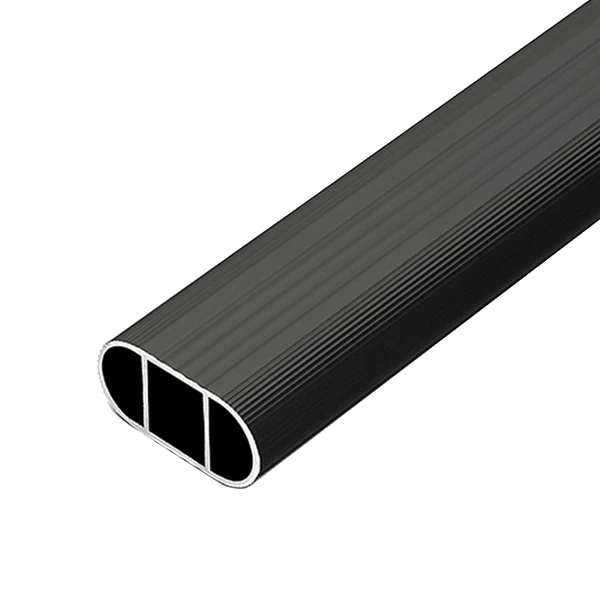 3 Metre Black Oval Wardrobe Rail, Matt Black Hanging Rail (10 PACK)