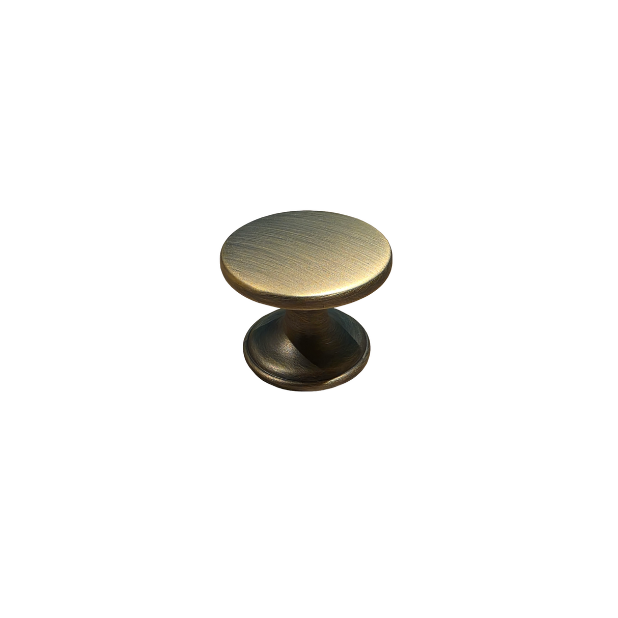 Brescia, Knob Handle, Brushed Antique Brass, 33mm Diameter, Centre Fixing