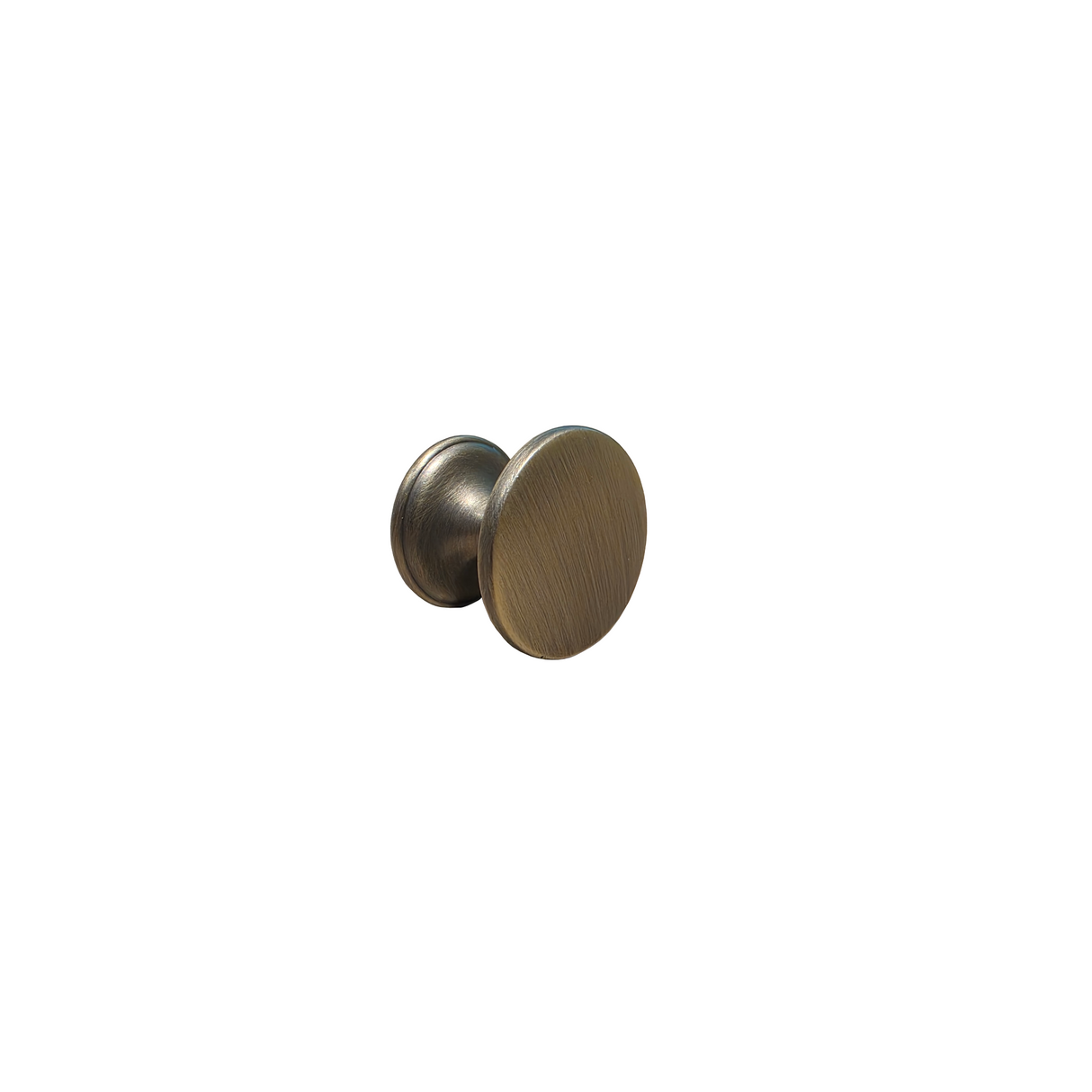 Brescia, Knob Handle, Brushed Antique Brass, 33mm Diameter, Centre Fixing