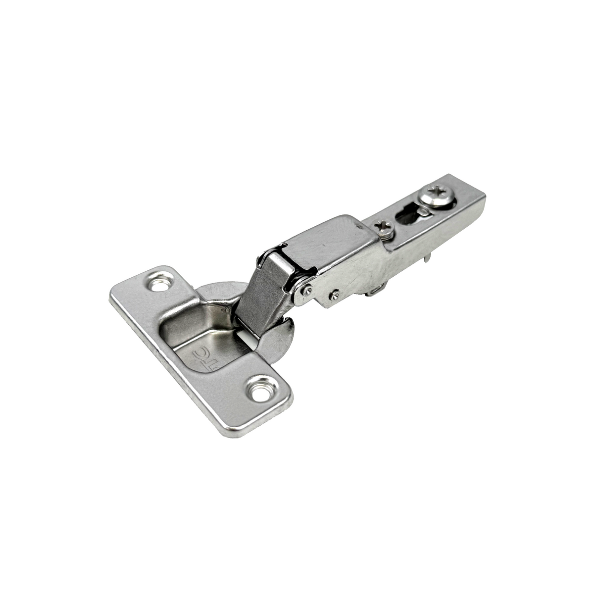 Premio, (DTC), 110 Deg. Cam-adjustable Anyway Snap-on Soft-close Hinge, Half Overlay, 48CC, Nickel Plated