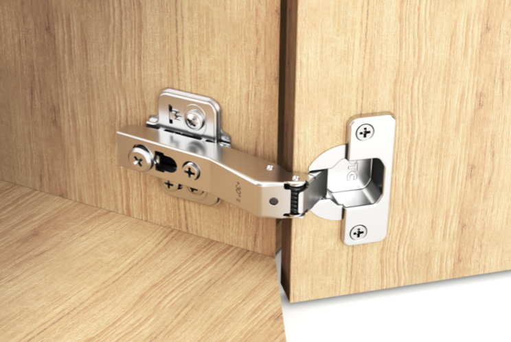 Premio, (DTC), Cam-adjustable Anyway Snap-on Soft-close 30 degree angle Hinge, Full Overlay, 48CC, Nickel Plated