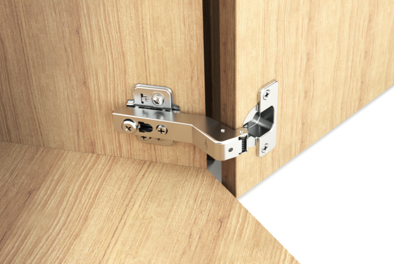 Premio, (DTC), Cam-adjustable Anyway Snap-on Soft-close 45 degree angle Hinge, Full Overlay, 48CC, Nickel Plated