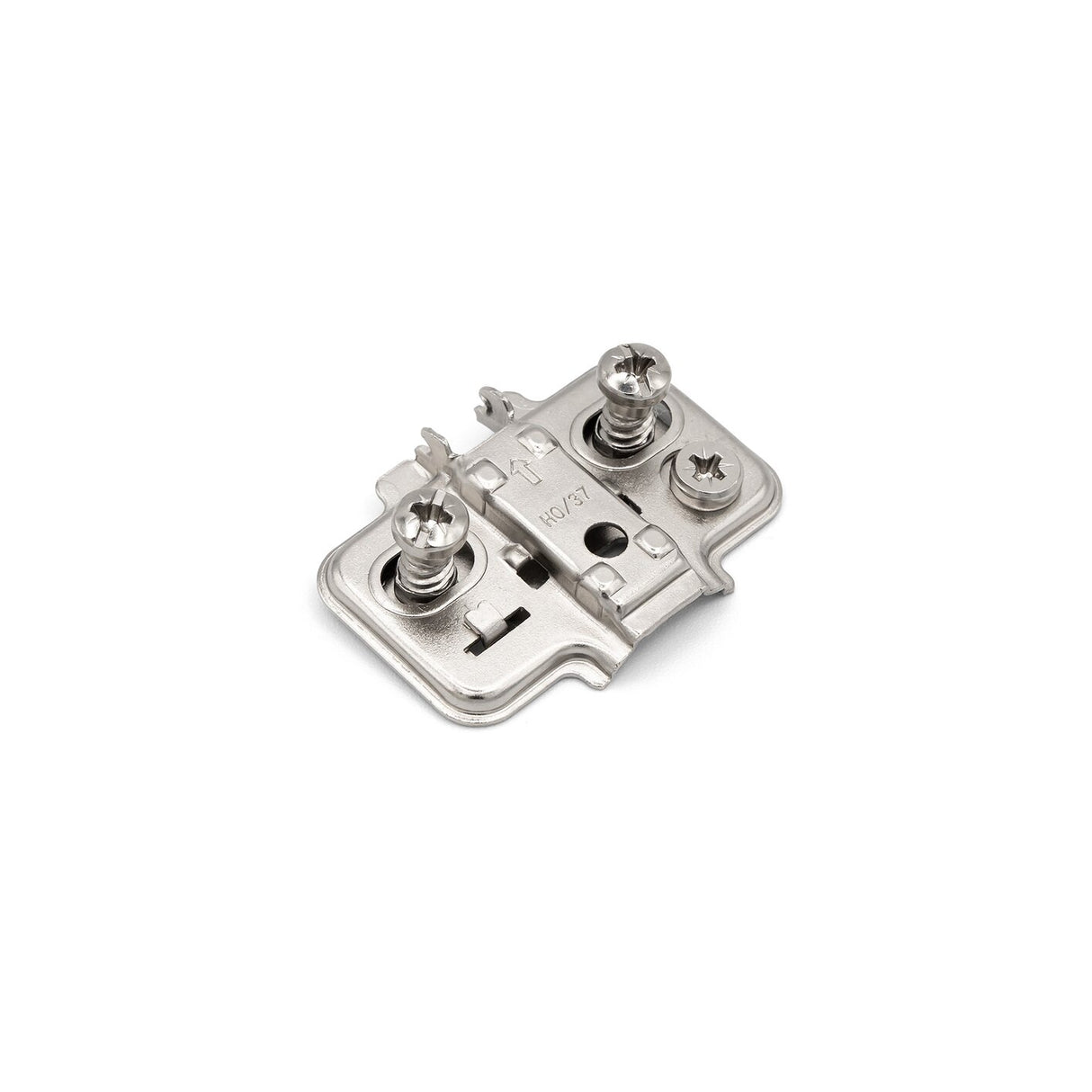 Premio, (DTC), Two Holes Cam-adjustable Anyway Snap-on Mounting Plate with euro screw, H=0, Nickel Plated