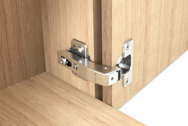 Premio, (DTC), Cam-adjustable Anyway Snap-on Soft-close 90 degree angle Hinge, Full Overlay, 48CC, Nickel Plated