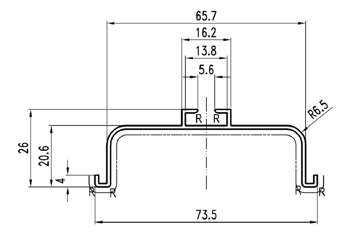 Gola C Profile Horizontal, Kitchen Drawer Profile, 4.1 Metre Length