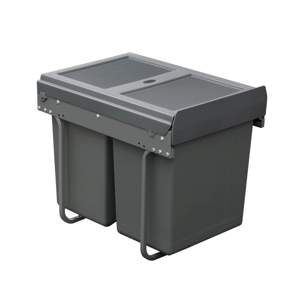 Waste Bin, Under Counter, 40 Litre (1x20L + 2x10L), To Suit 400mm Cabinet, Base Mounted