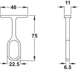 Matt Black Oval Wardrobe Rail Centre Support