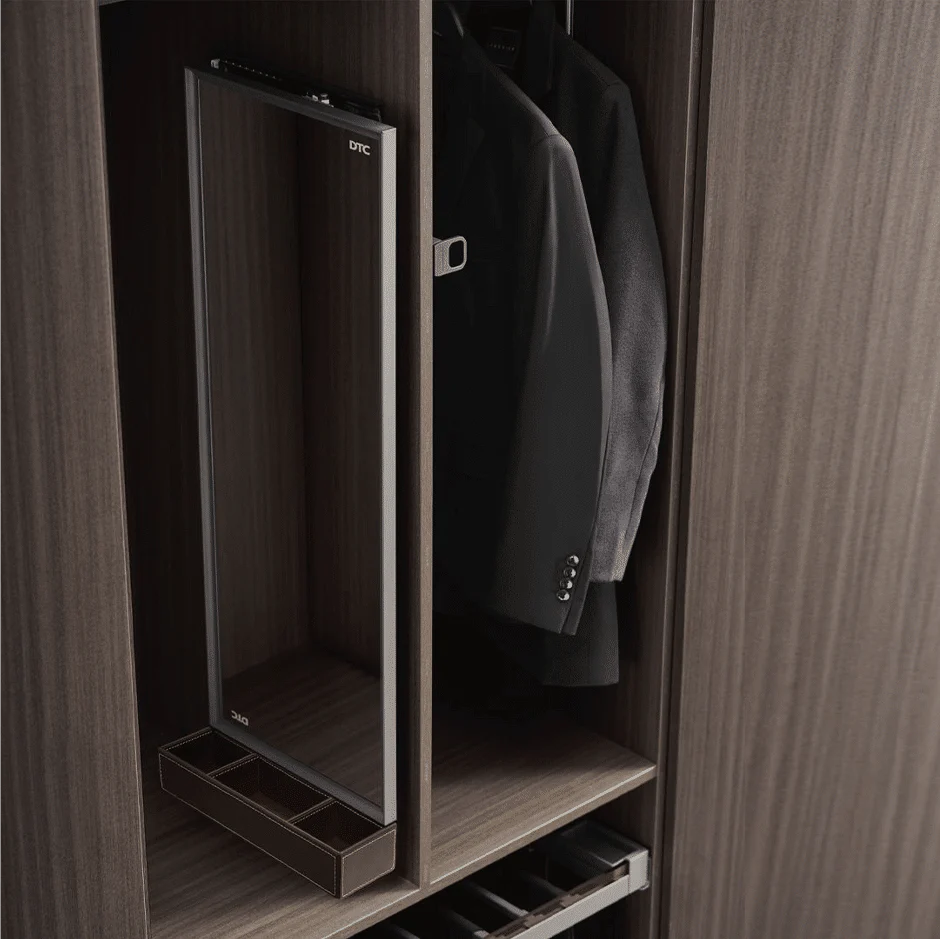 Pull Out Dressing Mirror, Width 380mm, Height 1100mm, 360 Degree Swivel